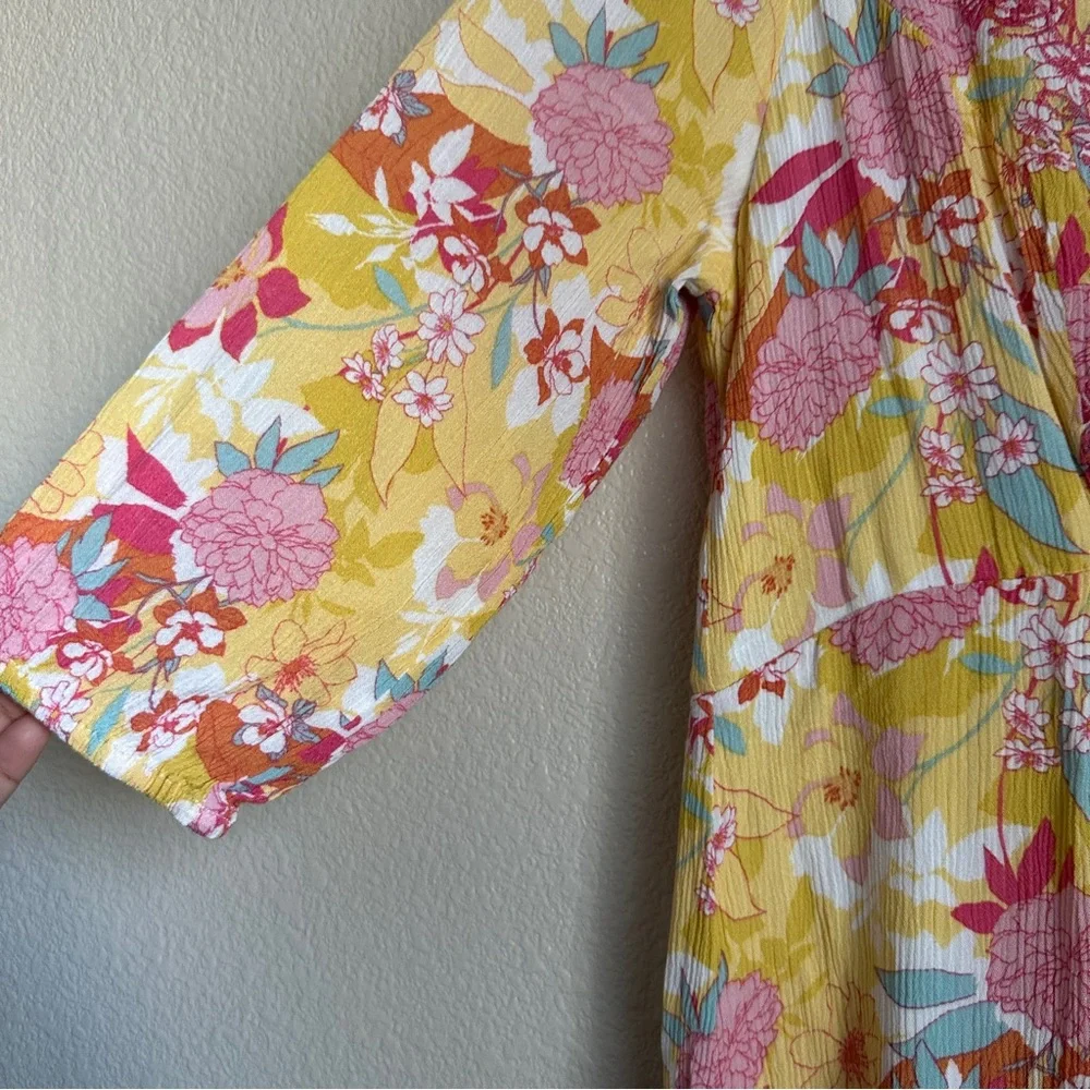 Torrid Peach Floral Gauze Hi-Lo Dress Sz 00 M‎ 10